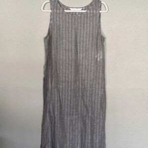 Maruca Novelo Mexico 100% Linen
Grey Striped High Slit Beach Cover Up
Dress L